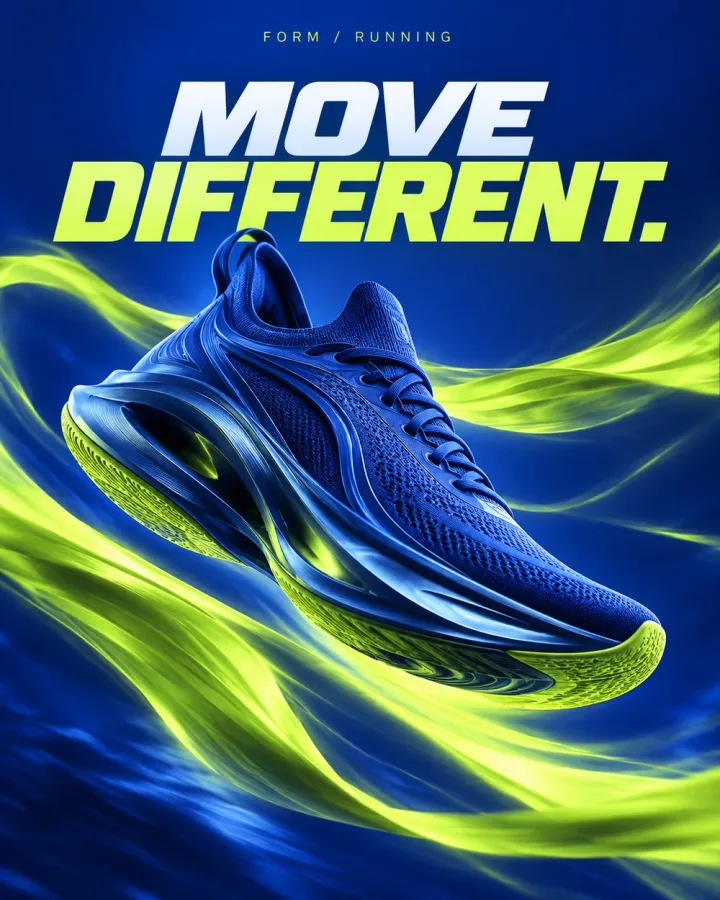 Vibrant sneaker advertising concept